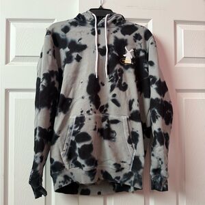 Dutch Bros Black and Gray Tie-Dye Hoodie
